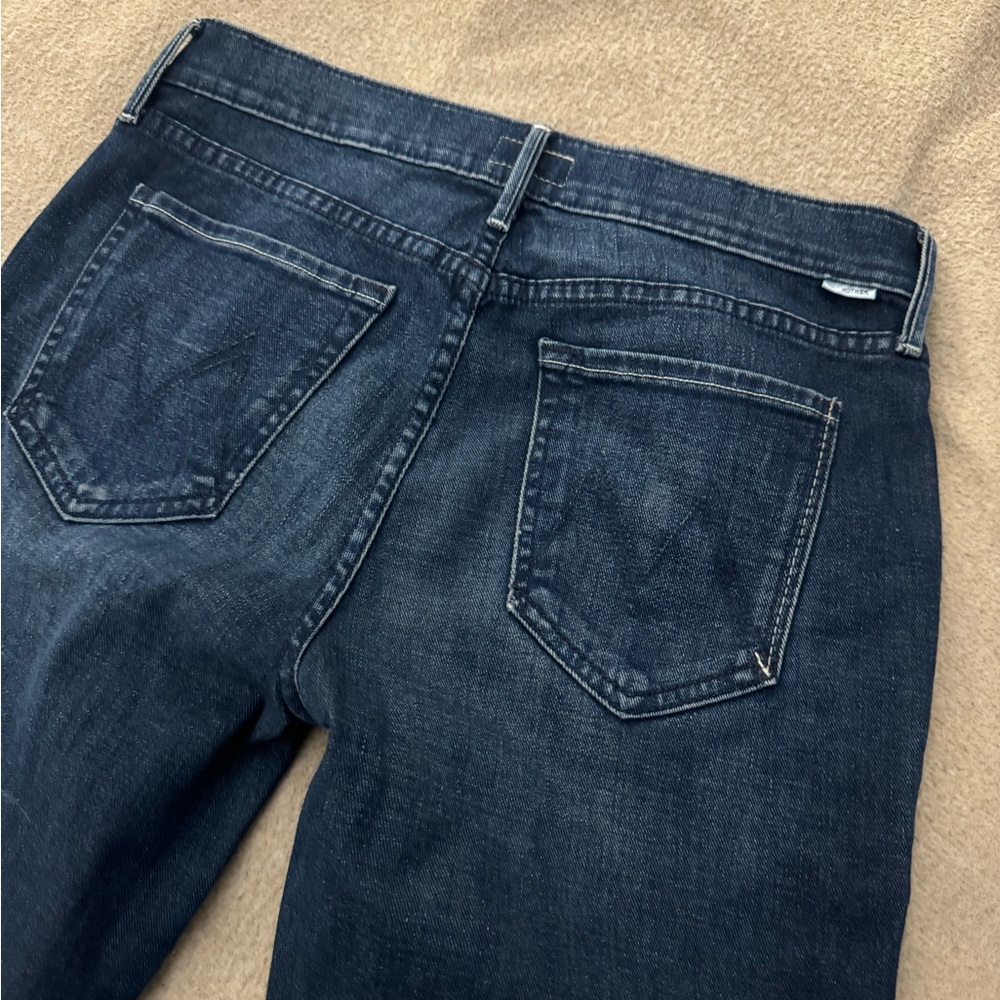 Mother Jeans Women Sz 28 Blue The Rascal Ankle Snippet Mid Rise Stretch Fray USA
